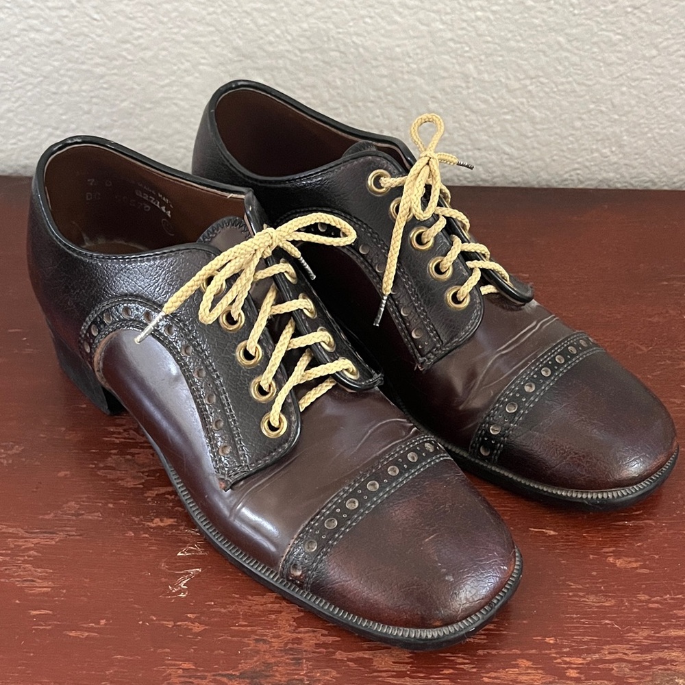 Classic‎ Brown Oxfords Leather Women’s Vintage Sears Shoes